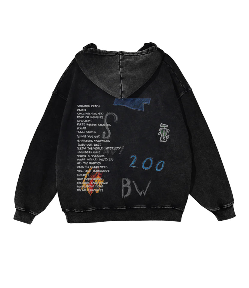 “DRAKE” ACID WASHED HOODIE - AMESSIO